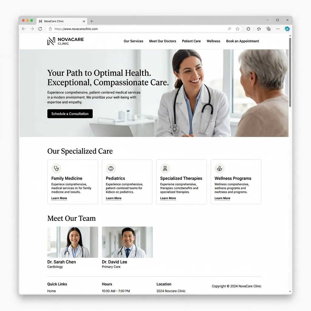 Modern Specialist Clinic Website